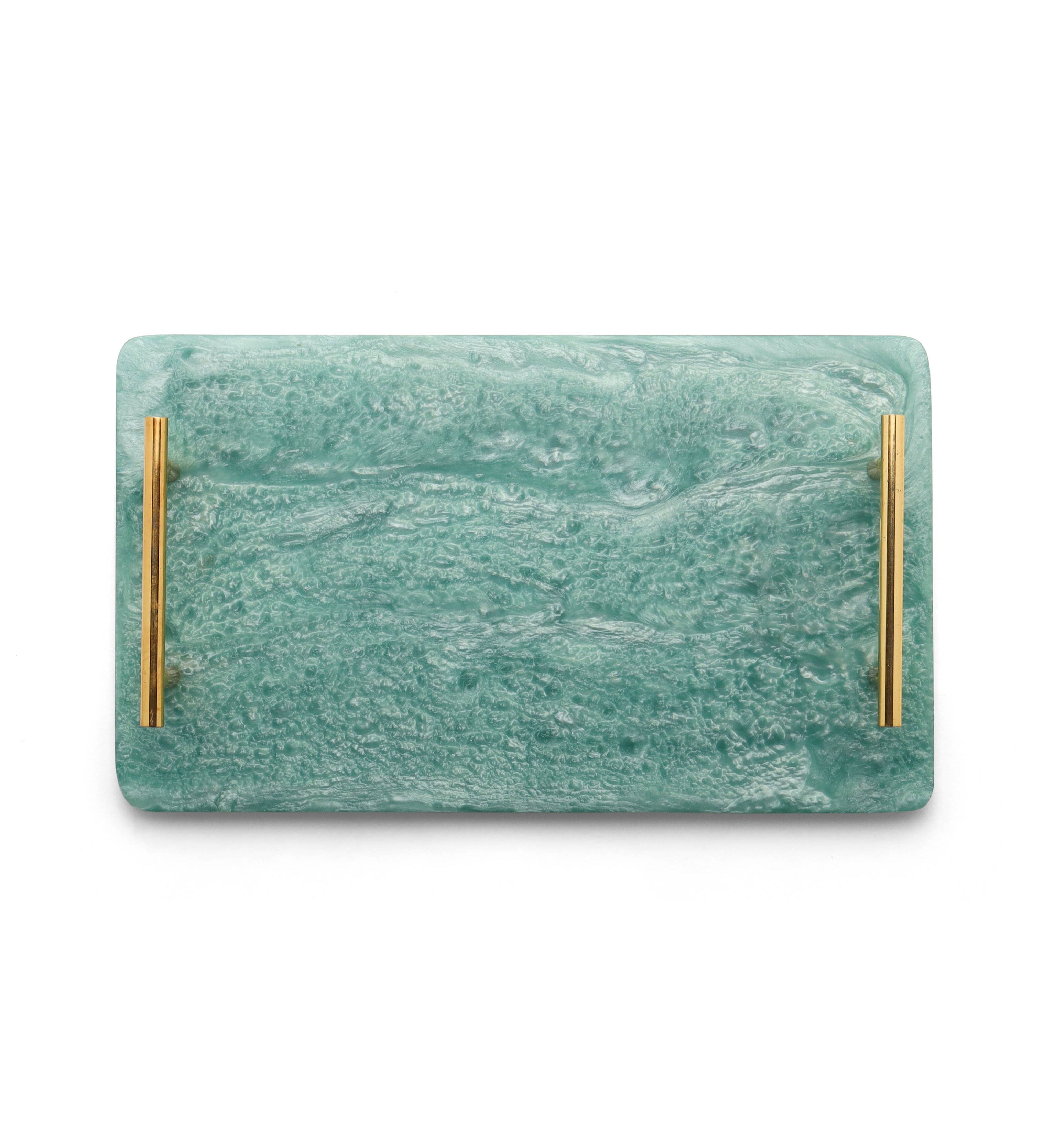 Blue Resin Serving Board with Handles