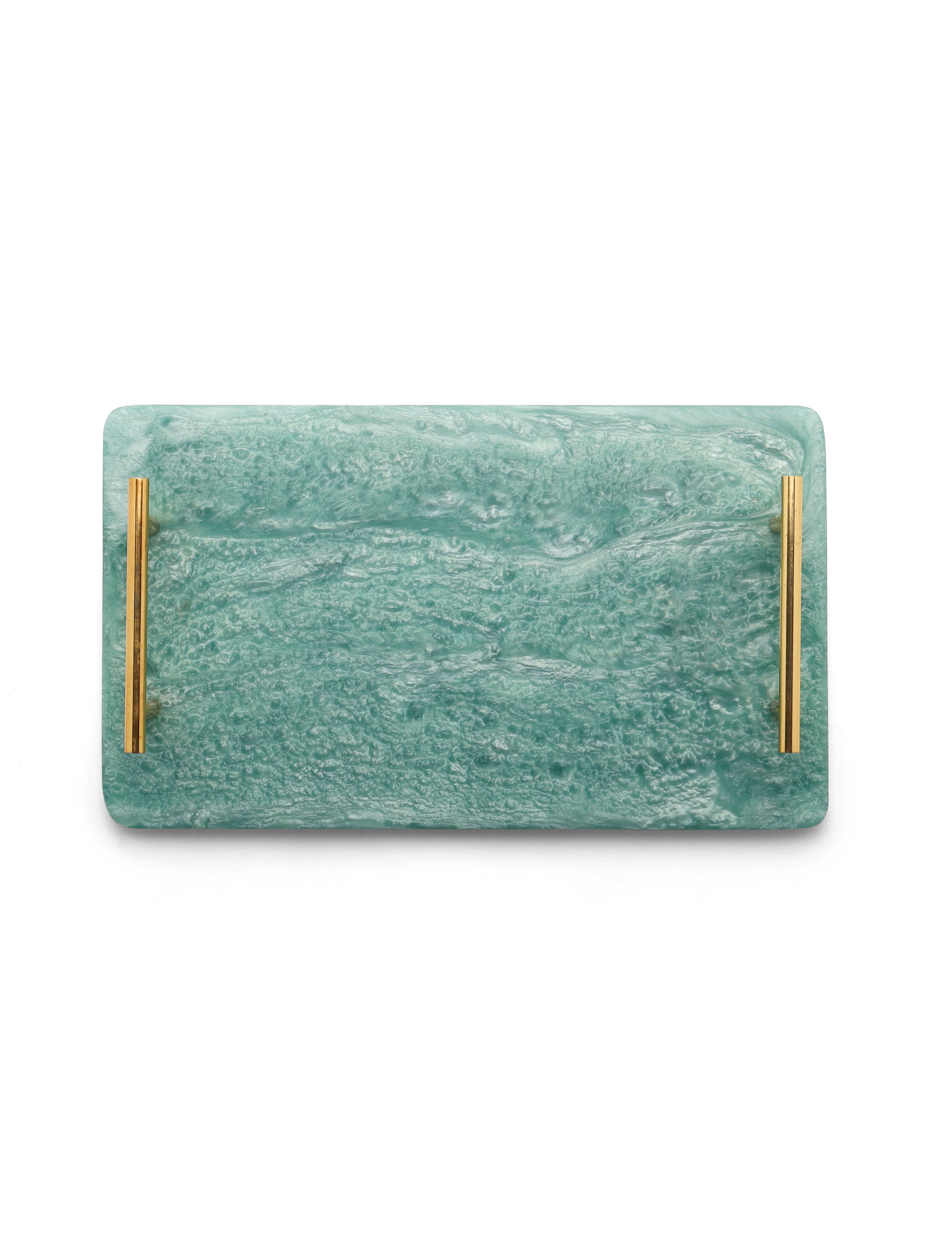 Blue Resin Serving Board with Handles