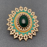 Vintage Full Rhinestone Oval Brooch