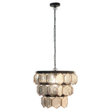 17"W Sabrina Glam Black, Gold, and Silver Drum Shade Pendant