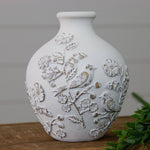 Vase With Textured Flowers and Birds (PC)