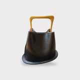 Geometric Artistic Design Metal Handle Leather Bag