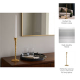 Taper Candle Holder - Gold Metal Forged, 11 in.