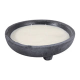 Candle - Lemon Scent Black Ceramic Distressed Footed, 46 Oz