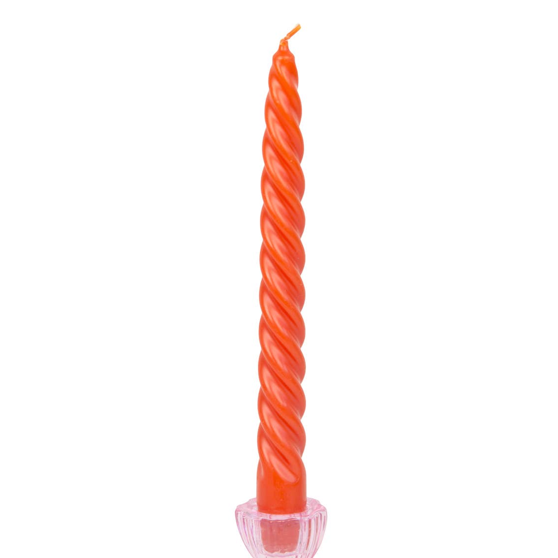 Orange or Pink Spiral Dinner Candles | set of 2