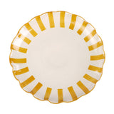 Ceramic Stripe Cake Stand, Yellow  - 10 x 10 x 3.75 Inches
