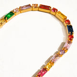 Shiloh 18K Gold Multicolor CZ Chain Bracelet