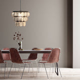 17"W Sabrina Glam Black, Gold, and Silver Drum Shade Pendant