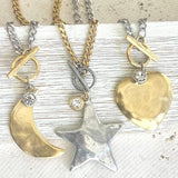 Star moon heart mixed meta necklaces no tarnish jewelry 2025