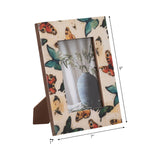 4 in. x 6 in. Ivory Wood Butterflies Photo Frame