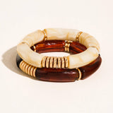 Cove 18K Gold Non-Tarnish Chunky Resin Bangle Set