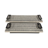 Trays Set of 2 - Black/White Wood Handled, 18/22 in.