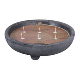 Candle - Lemon Scent Black Ceramic Distressed Footed, 46 Oz