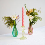 Orange or Pink Spiral Dinner Candles | set of 2