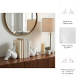 Resin Abstract Sitting Ladies Bookends Set - White, 6 in.