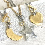 Star moon heart mixed meta necklaces no tarnish jewelry 2025