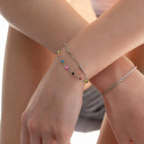 18K Gold PVD Stainless Steel Muti Color Confetti Bracelet