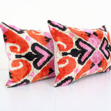 Pink Silk Ikat Velvet Pillow