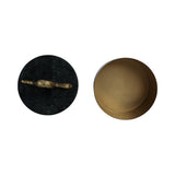 Decorative Box - Gold Metal Round Snake Handle, 5 in.