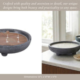Candle - Lemon Scent Black Ceramic Distressed Footed, 46 Oz