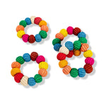 Raffia Napkin Ring - Rainbow Circles