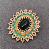Vintage Full Rhinestone Oval Brooch