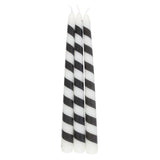 Set of 3 Black Candy Cane Stripe Creepmas Taper Candles