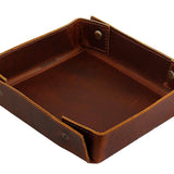 Leather Catchall Change Keys Coins Jewels Box Tray Big Storage Handmade best for gift