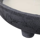 Candle - Lemon Scent Black Ceramic Distressed Footed, 46 Oz