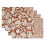 Set of 4 Amber Hand Block Printed Placemats| Gift for her