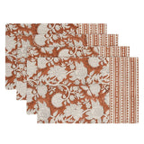 Set of 4 Amber Hand Block Printed Placemats| Gift for her