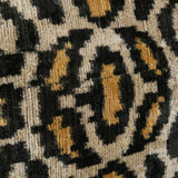 Leopard Ikat Velvet Pillow, Silk Lumbar Cushion Cover, Boho