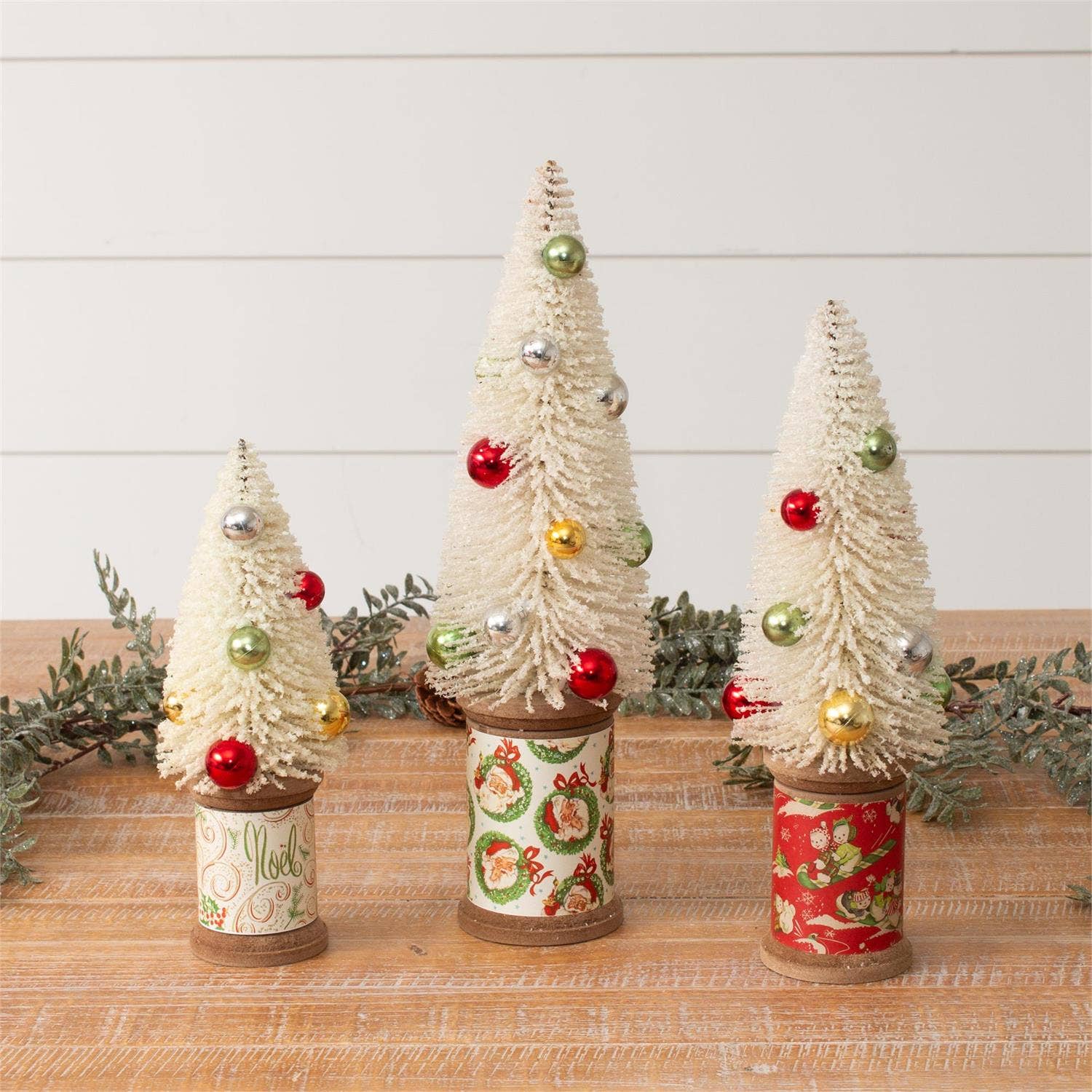 Vintage Spool Christmas Trees (Set Of 03)