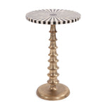 Antique Brass with Bone Top Martini Table