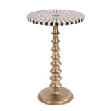 Antique Brass with Bone Top Martini Table