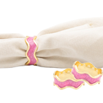 S/4 Pink Swirl Napkin Rings