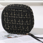 ....SI-26554 Plaid Tweed Cosmetic Makeup Travel Case