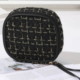 ....SI-26554 Plaid Tweed Cosmetic Makeup Travel Case