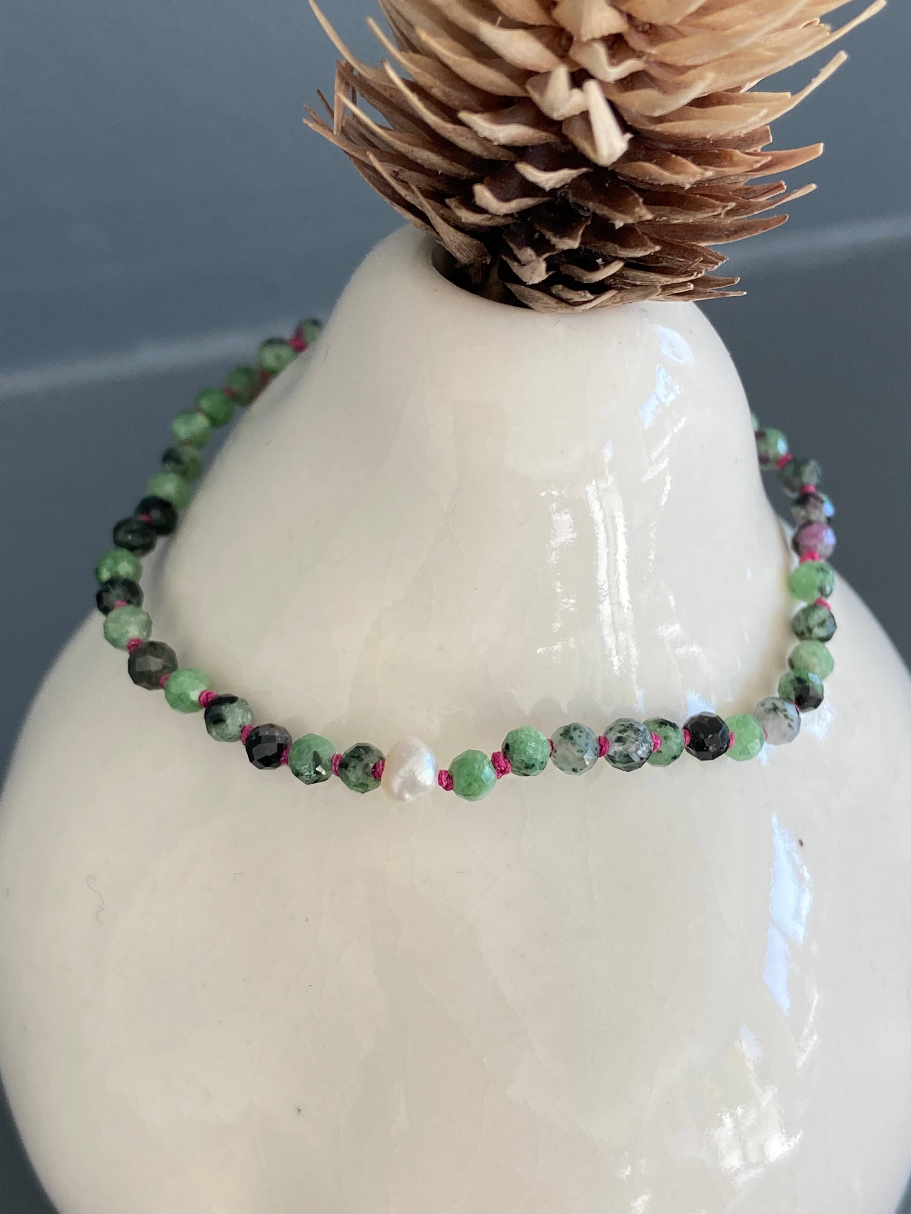 Poly Ruby Zoisite stone bracelet