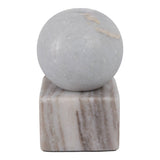 Taper Holder - Multicolor Marble Ball on Cube, 5 in.