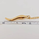 Horn -Shaped Charm Stainless Steel Gold-plated Necklace -FGS