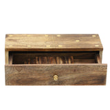 Brown 9 in. x 3 in. Wood Dominoes Game Set