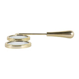 Decorative Sculpture - Gold Metal Magnifying Glasses, 7 in.