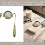 Decorative Sculpture - Gold Metal Magnifying Glasses, 7 in.