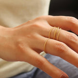 18K Non-Tarnish Minimalist Thin Braided Ring