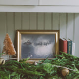 A Christmas Night Framed Antique Art