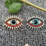 Sparkling Rhinestone Devil's Eye Brooch