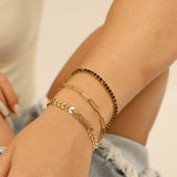 18K Gold PVD Jet Black Tennis Chain Bracelet / Anklet