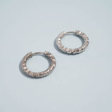 18K Gold PVD Stainless Steel Textured Huggie Hoop Earrings / ERJ0012