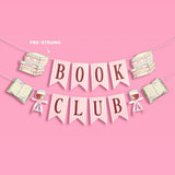 Book Club Banner | girls night, book party, wine, pink | 5"